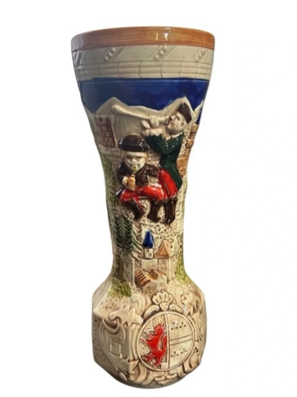 Antique Royal Sealy Japan Porcelain Stein 9”  Vase Signed Bottom Hand Painted